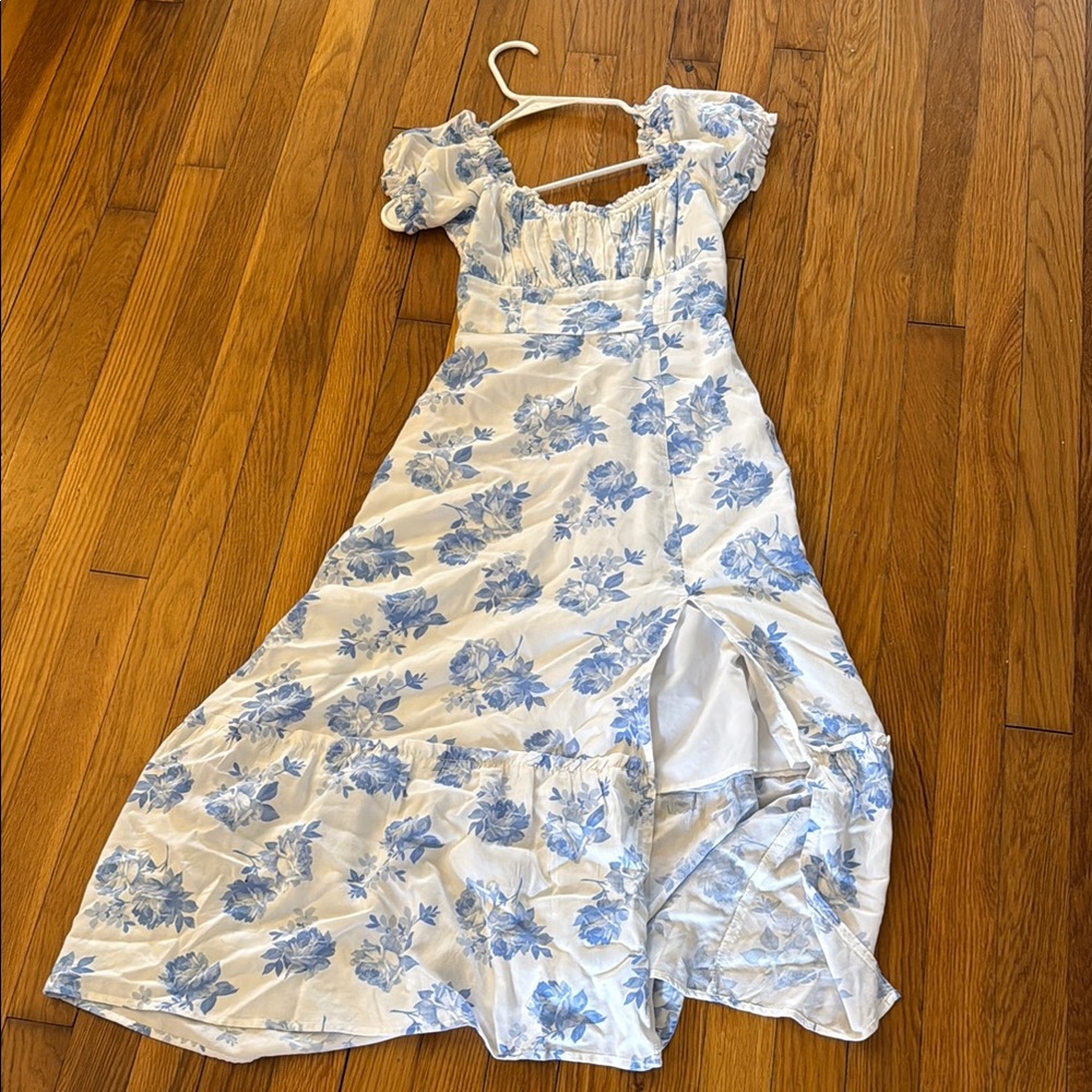 Floral Blue and White Women's Dress